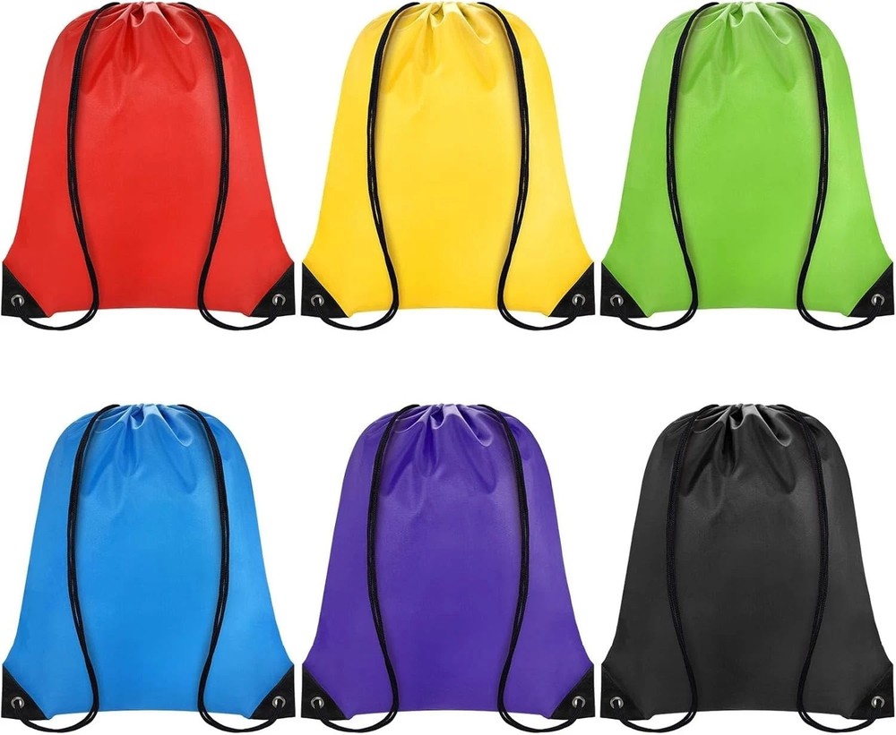 Drawstring Backpack Bulk 6 PCS, Drawstring Bags String Backpack Cinch Sack Gym -