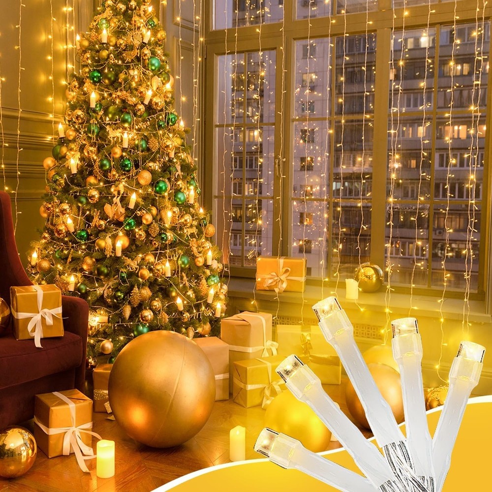210 LEDs Warm White String Lights 70FT Waterproof Connectable