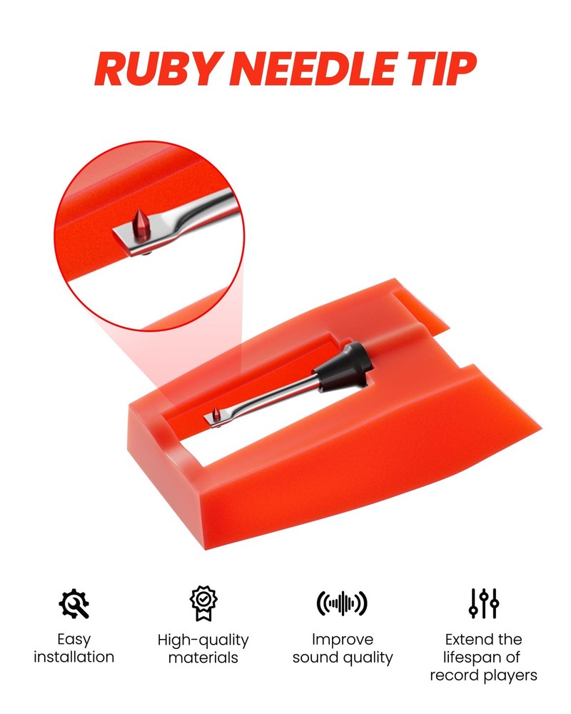 4 Pack Record Player Needle Replacement, Vinyl Needle, Easy to...