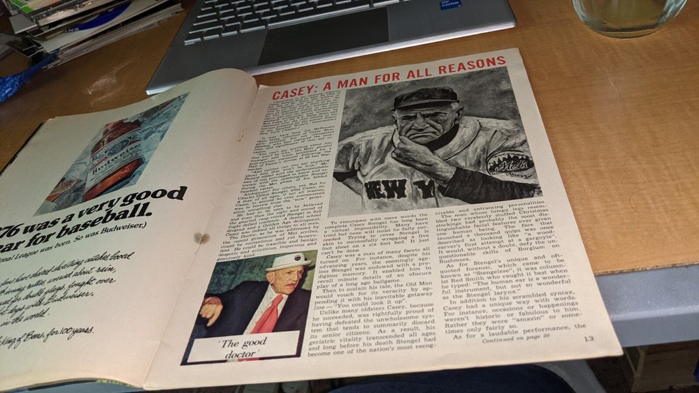 1976 New York Mets Baseball Scorecard Program READ