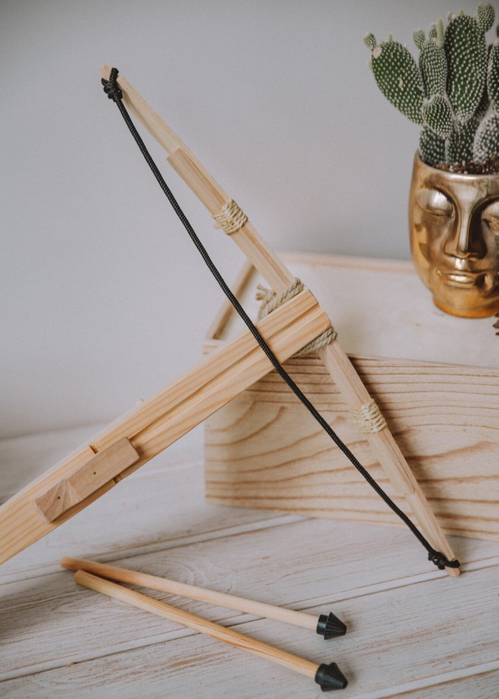 Handmade wooden crossbow