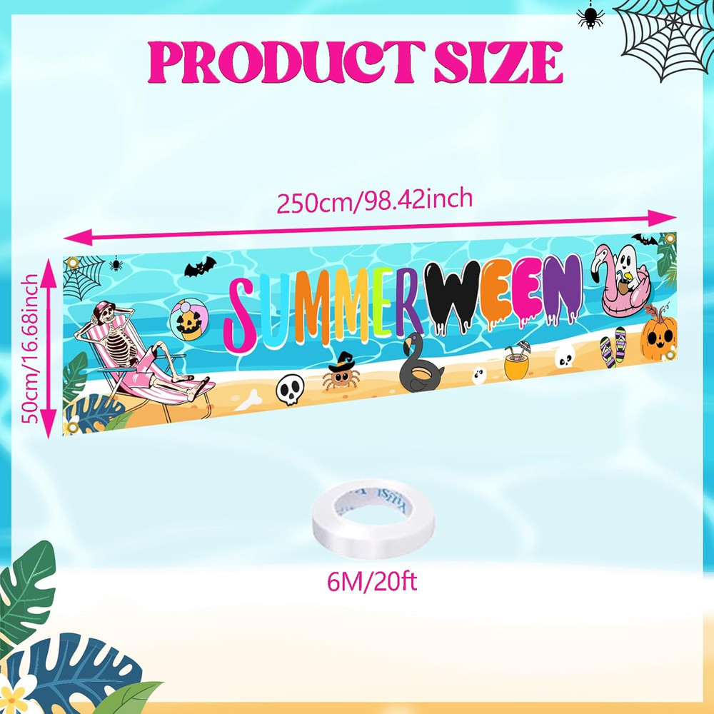 Summerween Banner - Summerween Party Decorations, Halloween in Summer Decor, Sum
