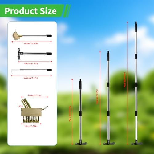 3-in-1 Multi-Function weed puller tool set: Crack Weeder, Moss Scraper Brush &