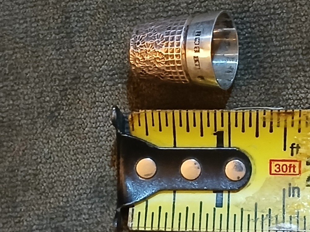 Sterling Silver Thimble with Intricate Design