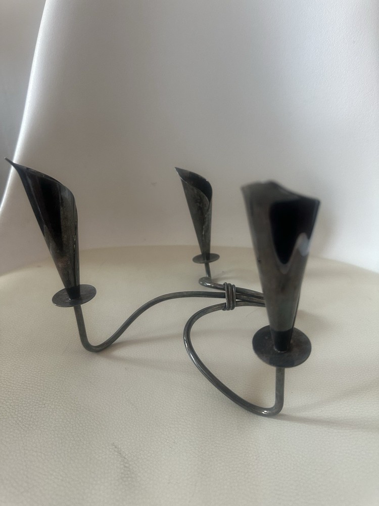 Hans Jensen Danish Silverplate Three -Light Candelabra