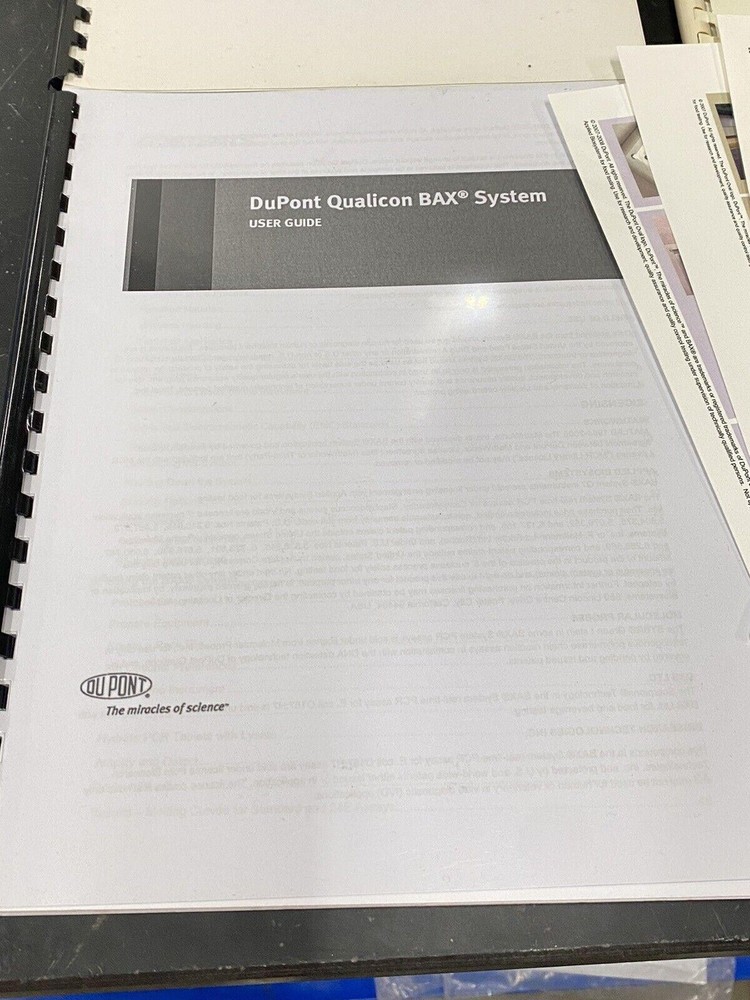 Lot 3 Du Pont Bax System- Instruction Book / User Guide / Manuel