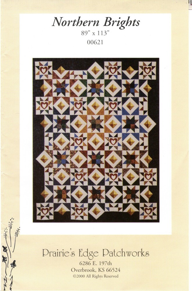 "Northern Brights" ©2000 Prairie's Edge Patchworks Quilt Pattern/Inst Pack 00621