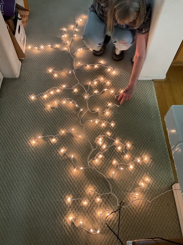 Clear Mini lights Multi String 100 Lights all work but 2 Lights 9ft Long.