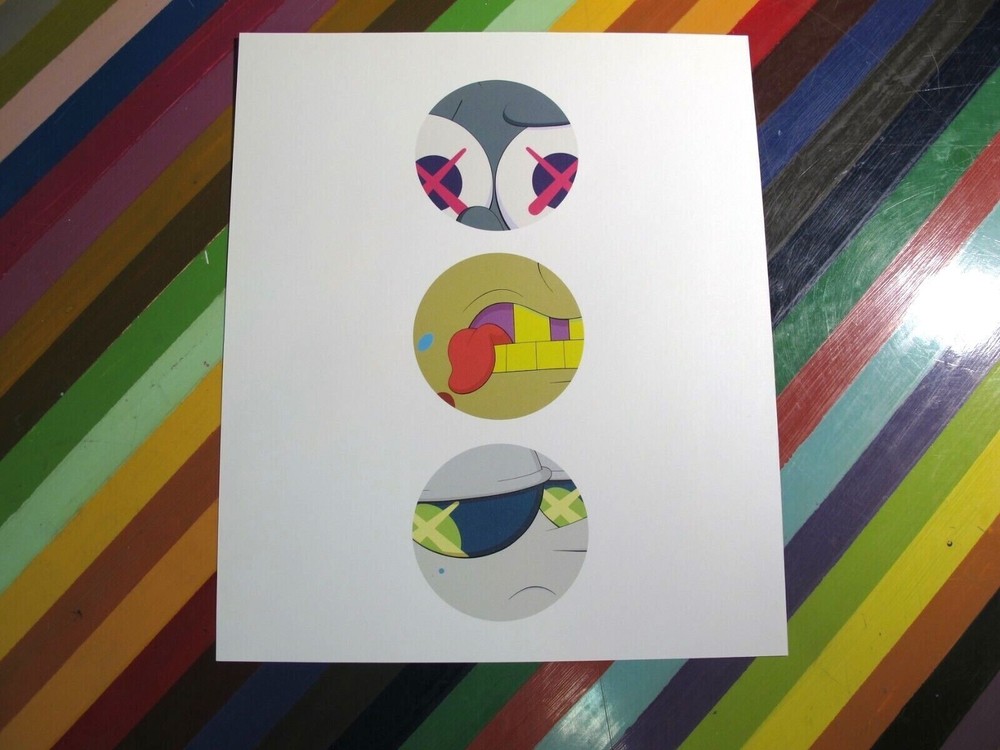 vtg KAWS art show print - working process transparency worksheet finished v2