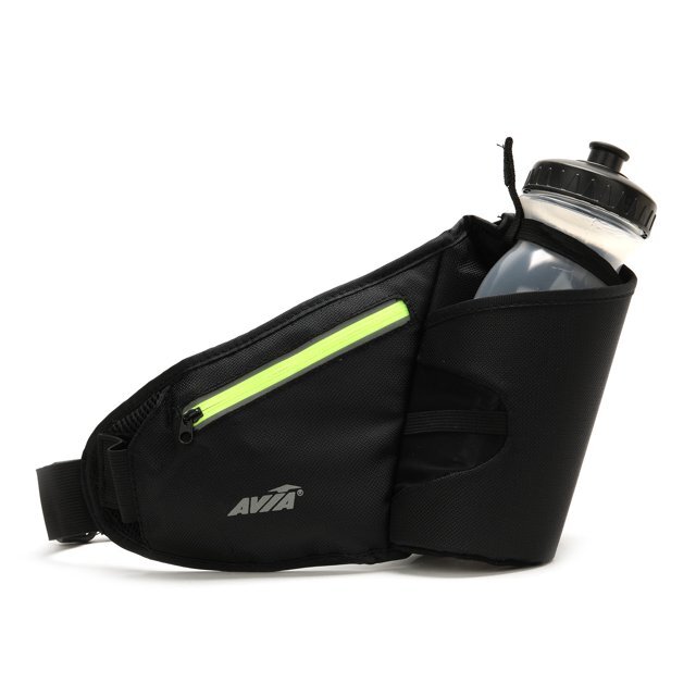 Avia Single Bottle Hydration Waist Pack, Black Running Belt