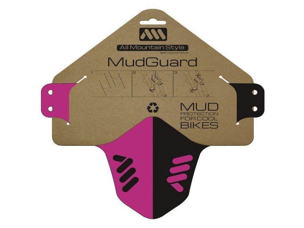 All Mountain Style MUDGUARD Front Fork MTB Mud Fender MAGENTA/BLACK