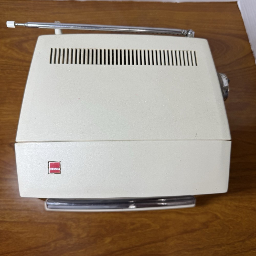 1970s Vintage Sharp 3S-111W Solid State Portable 5" Cube TV Space Age Made Japan