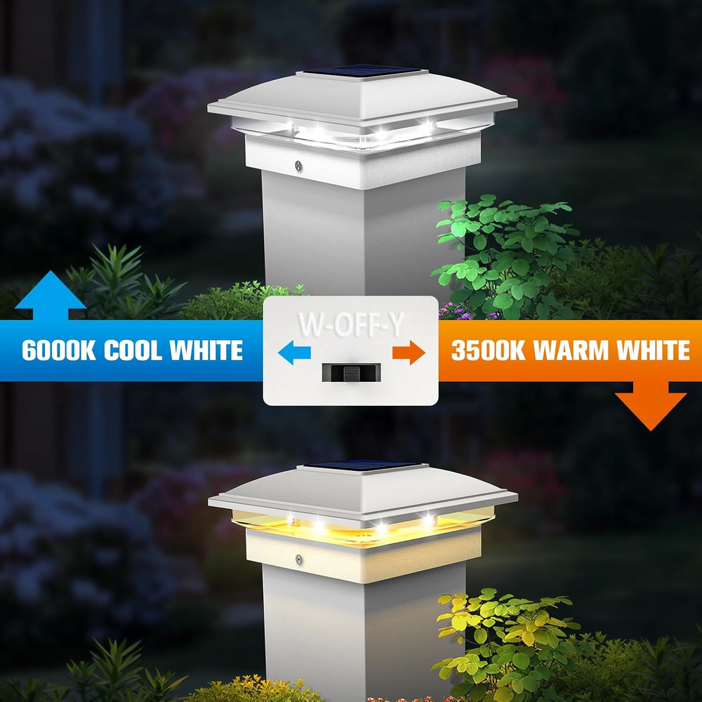 Solar Post Cap Light Outdoor Waterproof 12Pack,Solar Fence - Post Lights for 4X4
