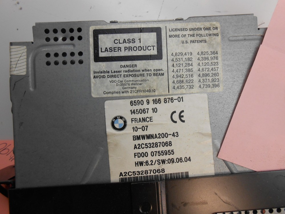 2007-2008 BMW NAVIGATION SYSTEM PLAYER RECEIVER 65909166876 RL0554