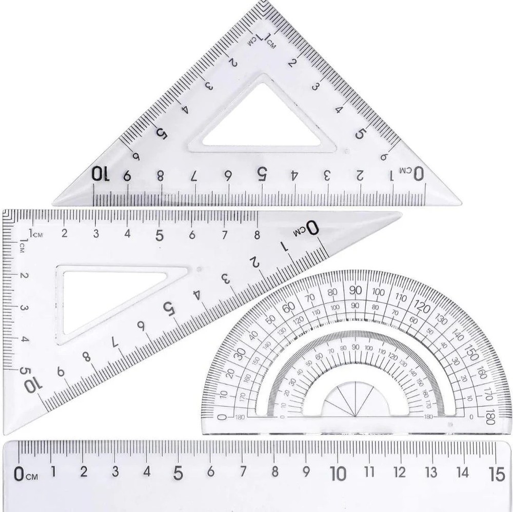 A+ Homework 8 Piece Math Set UC1386 Geometry Kit Compass Protractor Ruler