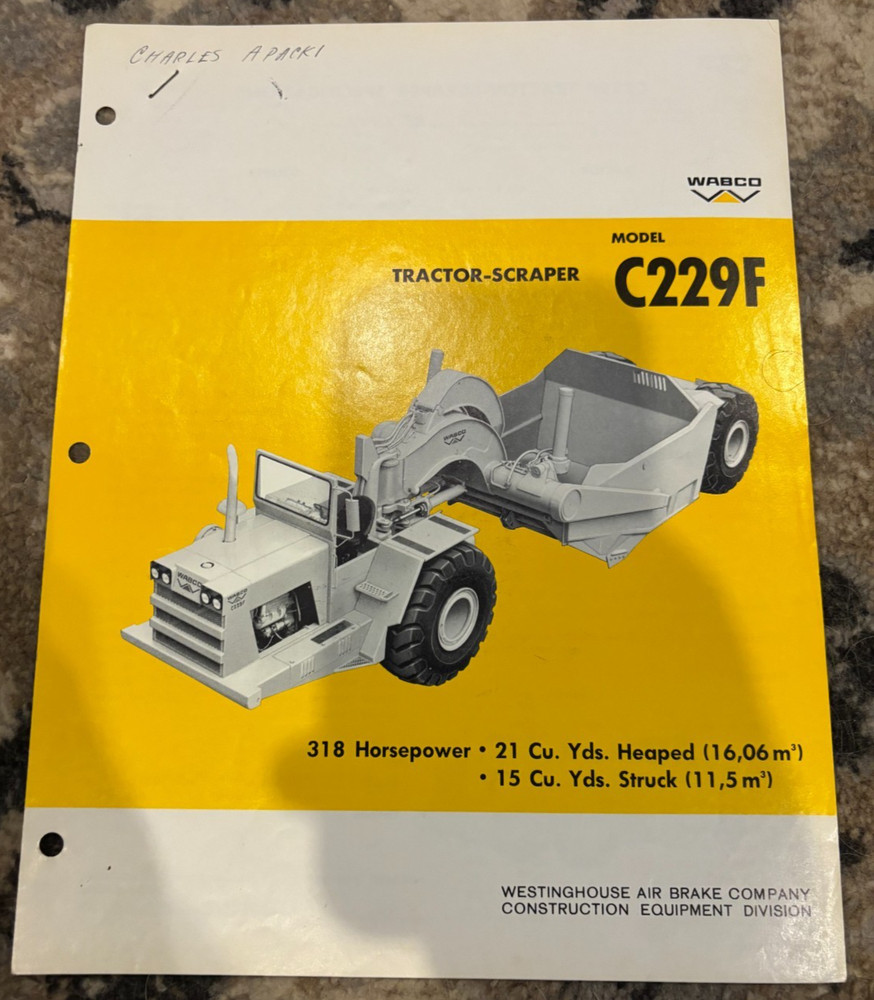 WABCO C229F Tractor Scraper Brochure AMIL25