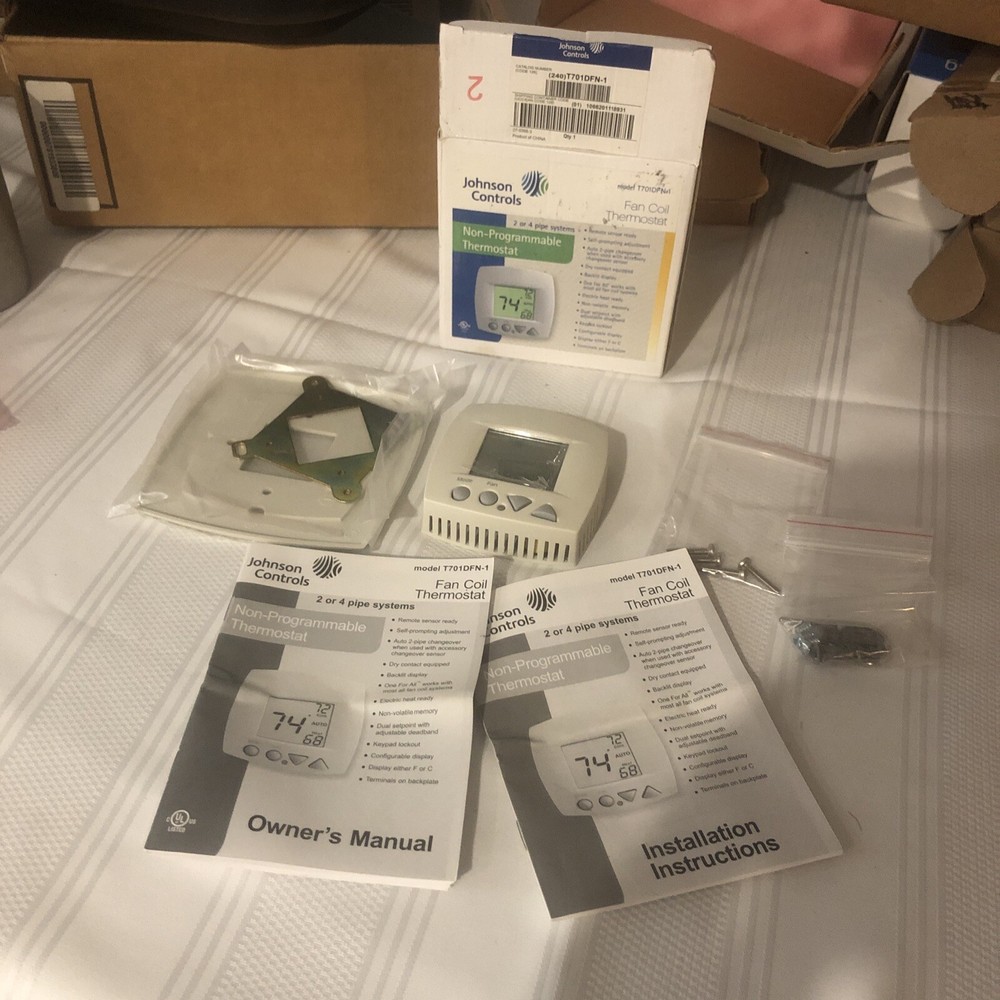 Johnson Controls Non Programmable Thermostat. Model T701DFN-1