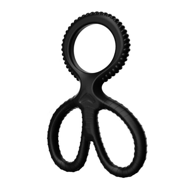 Ball Stretcher Enhancer Squeeze Scrotum Testicle Silicone Ring Delay-Ejaculation