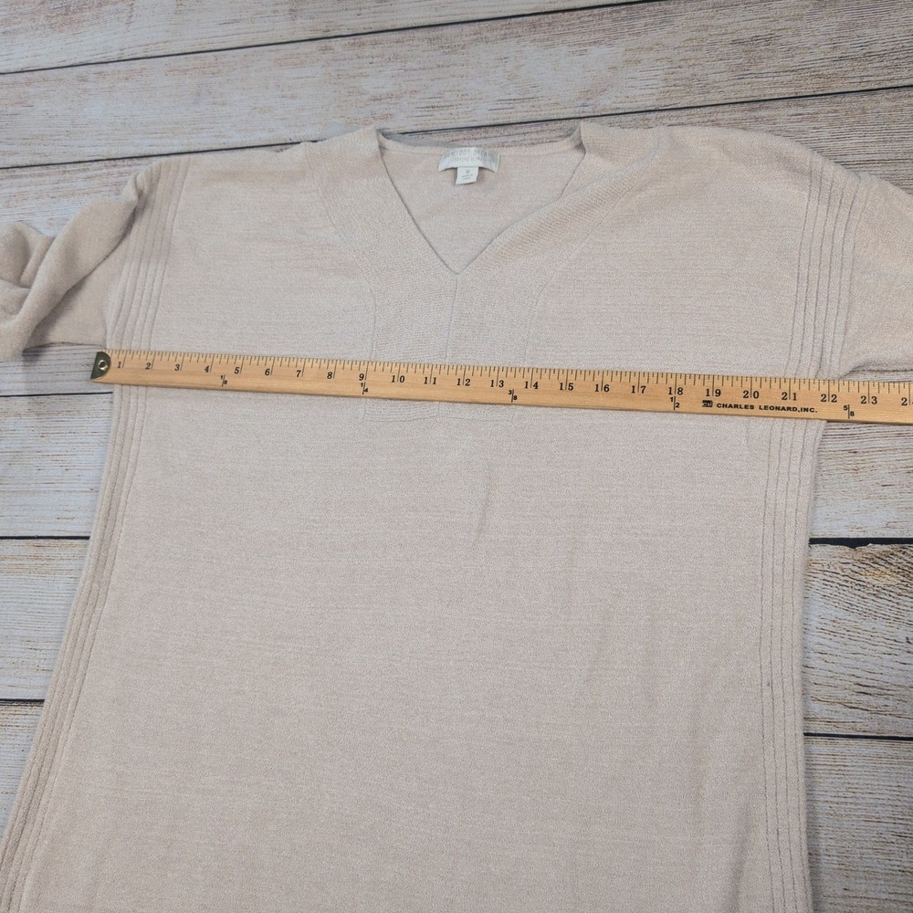 Barefoot Dreams CozyChic Ultra Lite V-Neck Pullover Sweater Beige Medium