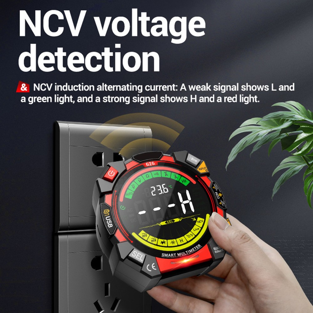6000 Counts Multimeter With Backlit Display For Electricians WUJF