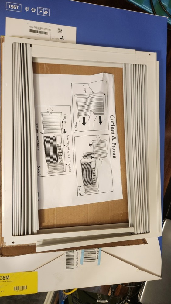 Universal Window AC Side Curtain & Frame Replacement Panel – Single (1) – New