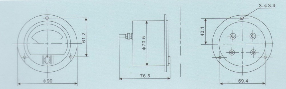 DC 0-3A Round Analog Ammeter Panel AMP Current Meter Dia. 90mm Direct Connect