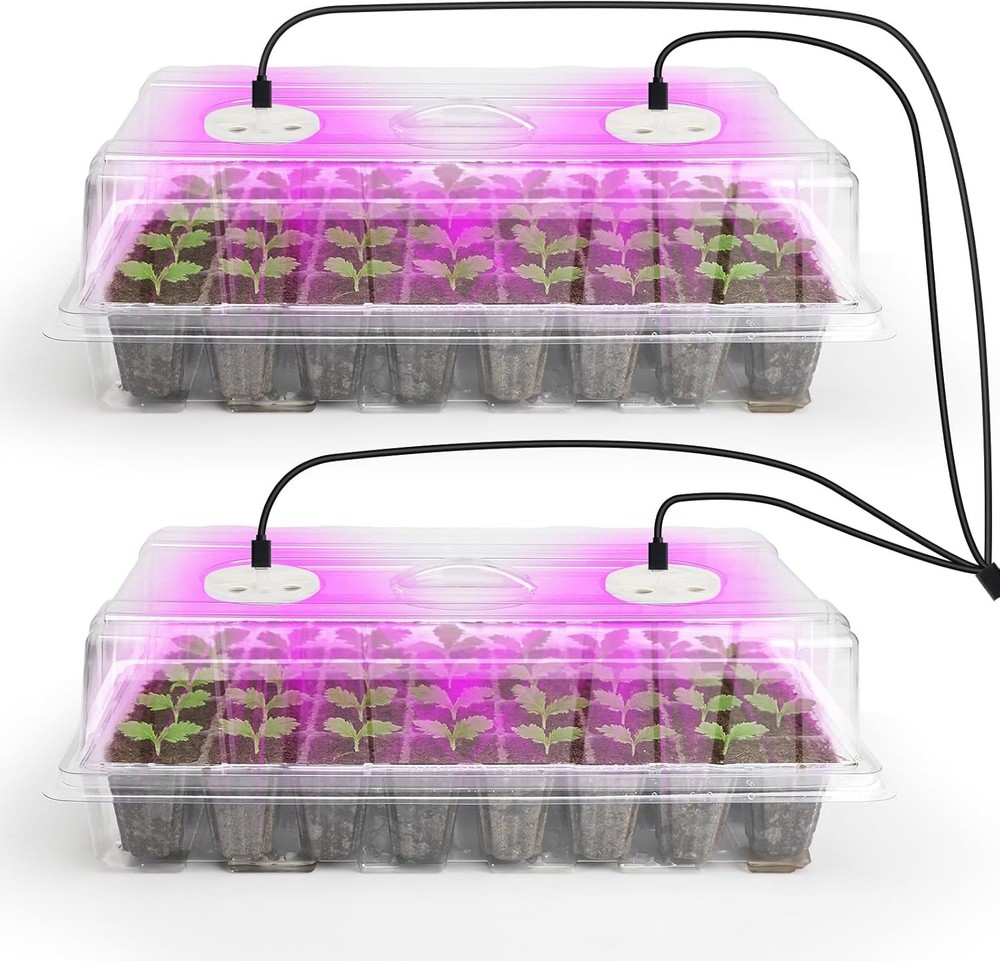 Complete Seedling Starter Kit with Full Spectrum Light=