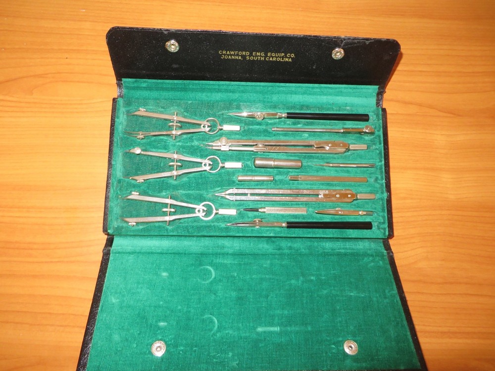 Vintage Protractor Set Complete + Spare Parts Drafting Engineering Tools Germany