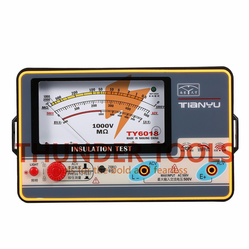 Thunder Tools Insulation Resistance Meter Digital Ohmmeter Handheld