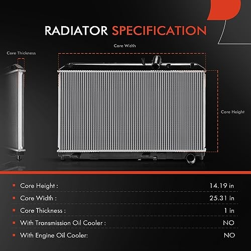 Engine Coolant Radiator Assembly Compatible with Mazda RX-8 2004 2005 2006