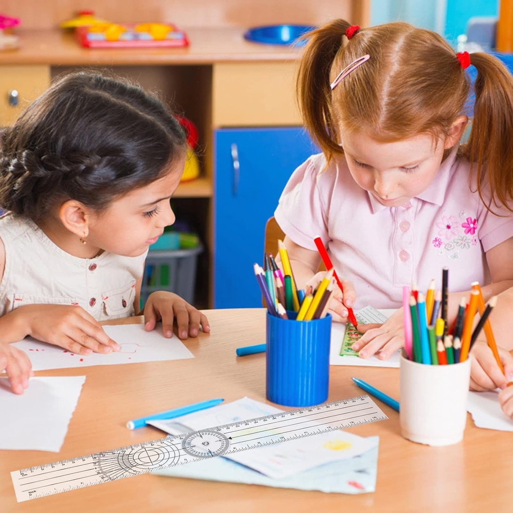 2Pcs Clear Plastic Goniometer Quick Angle Protractor Angle Finder Angle Ruler Ca