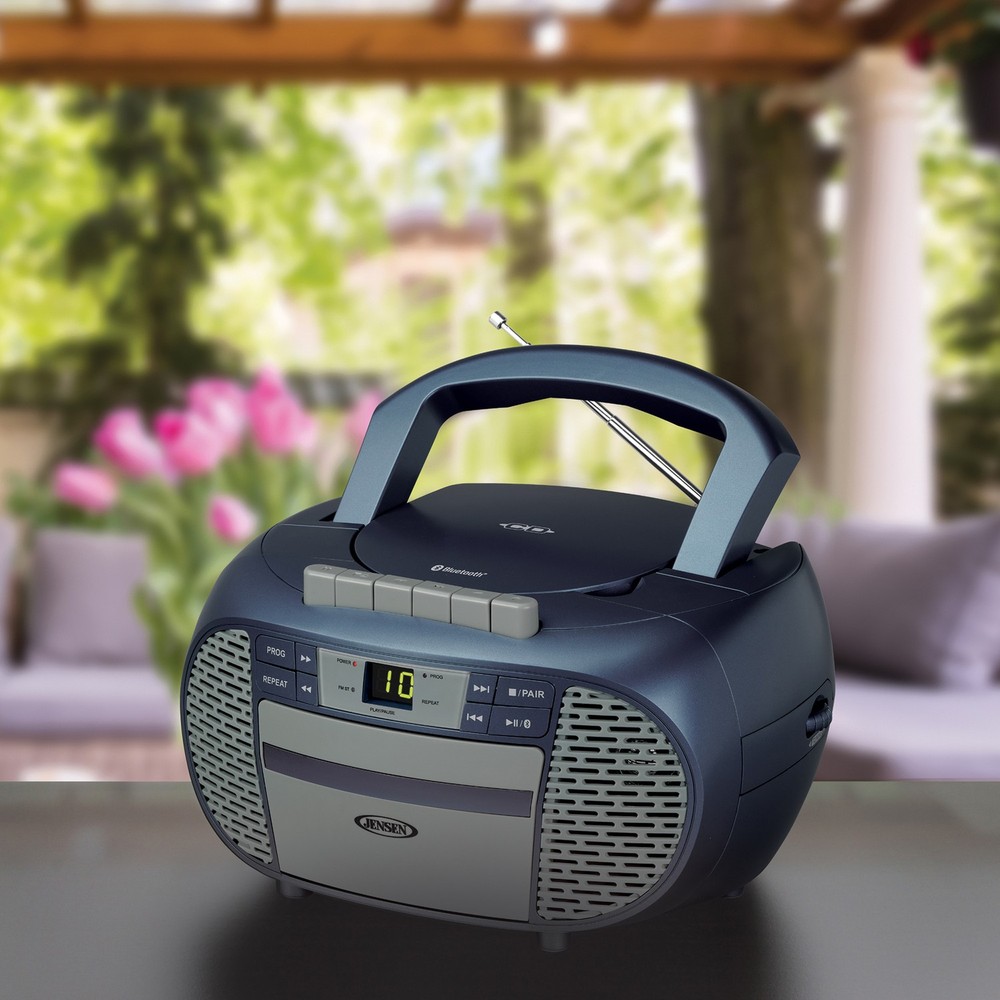 Portable Bluetooth CD Music System, Cassette Player/Recorder, AM/FM, CD-550ABT