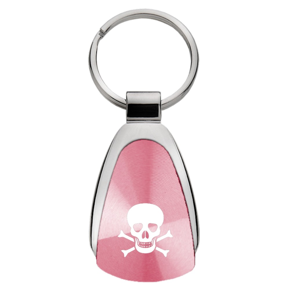 Teardrop Keychain with Skull Logo on Pink [Single]