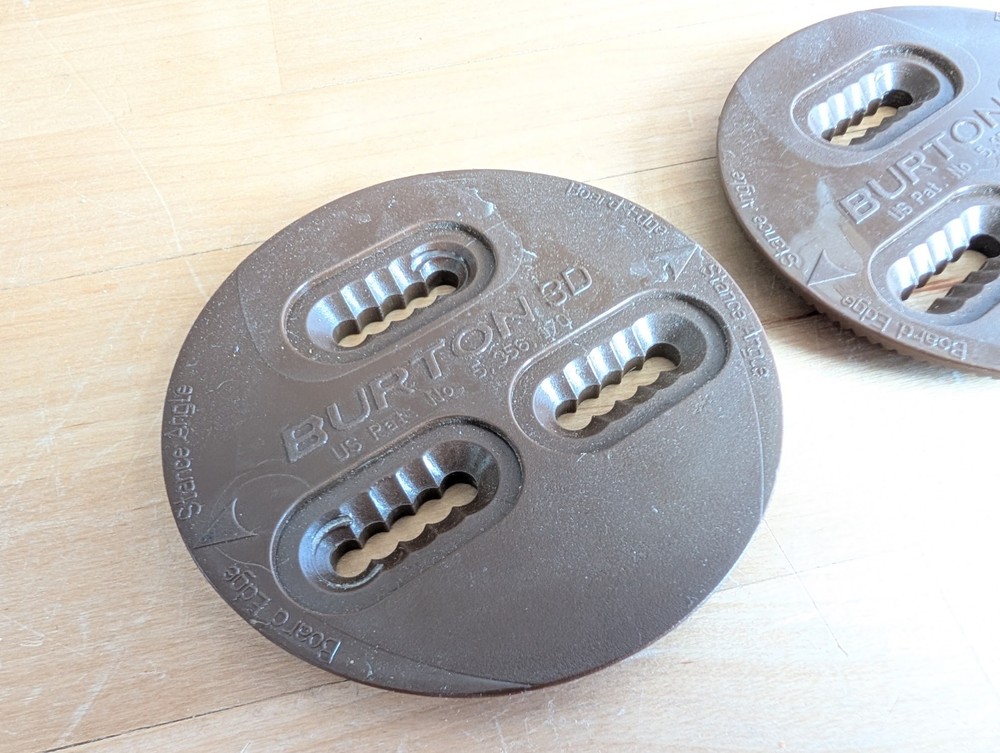 Vintage Burton 3D Binding Snowboard Mounting Discs Pair