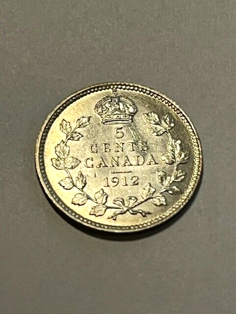 1912 Canada 5 Cents Silver Unc #12568