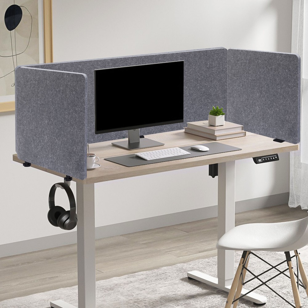 Desk Privacy Divider Clamp-on Table Mounted Office Partition for School Studio