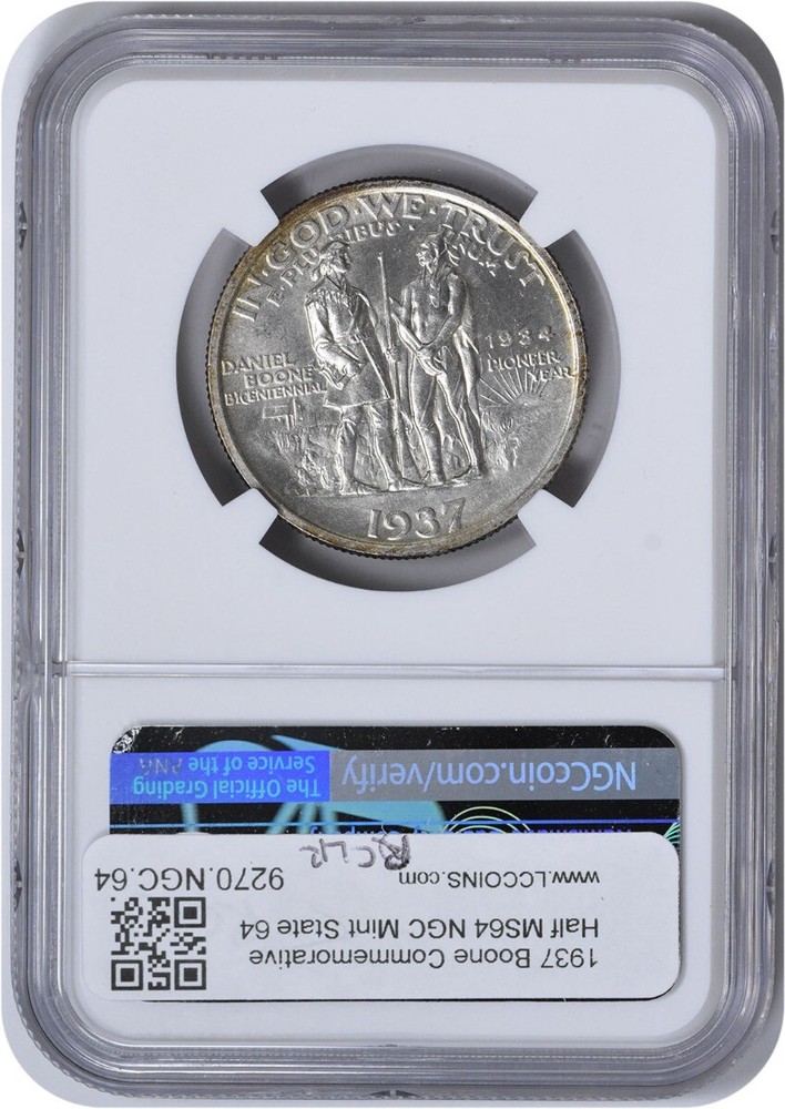 1937 Boone Commemorative Half MS64 NGC Mint State 64