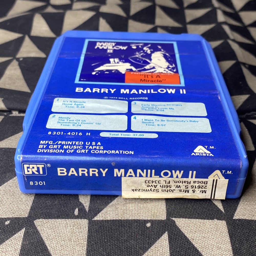 Barry Manilow II 2 8 Track~8301~8 Track Tape - Untested