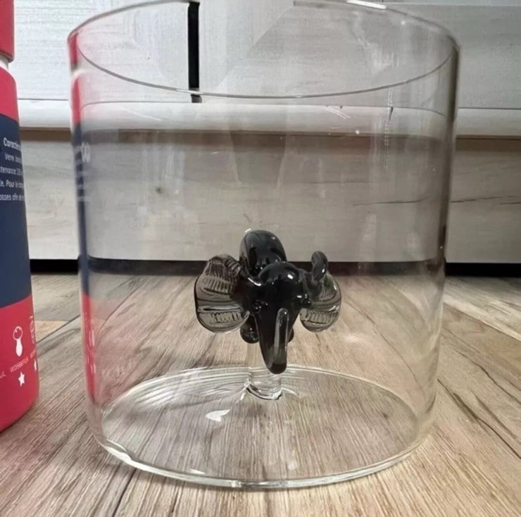 Tiny Elephant Inside Drinking Glass - Monterey Line - 8.4 fl. oz.