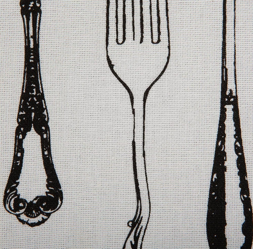 1 Fabric Outdoor Printed Table Runner(14"x72") VINTAGE FLATWARE, SILVERWARE,DII