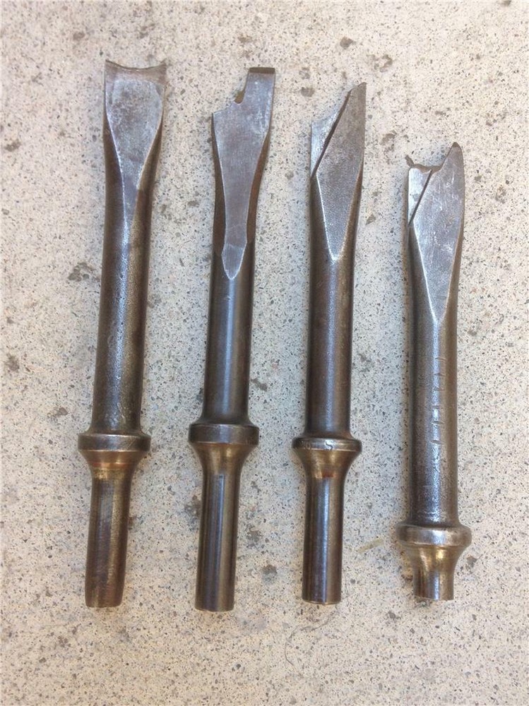 Set of 4 Vintage Sioux Tools Air Tool Chisel Cutters