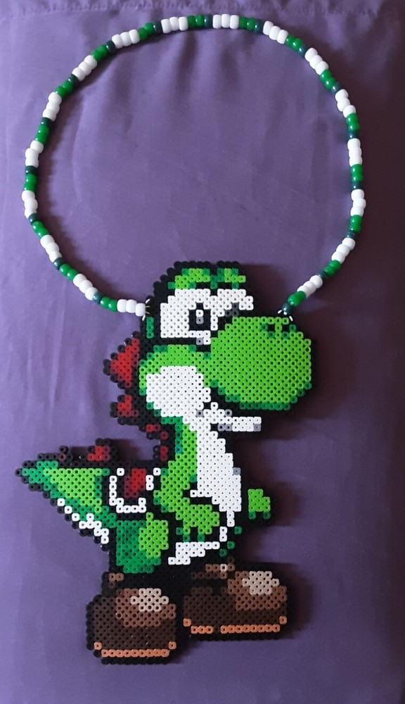 Yoshi Perler Bead Necklace