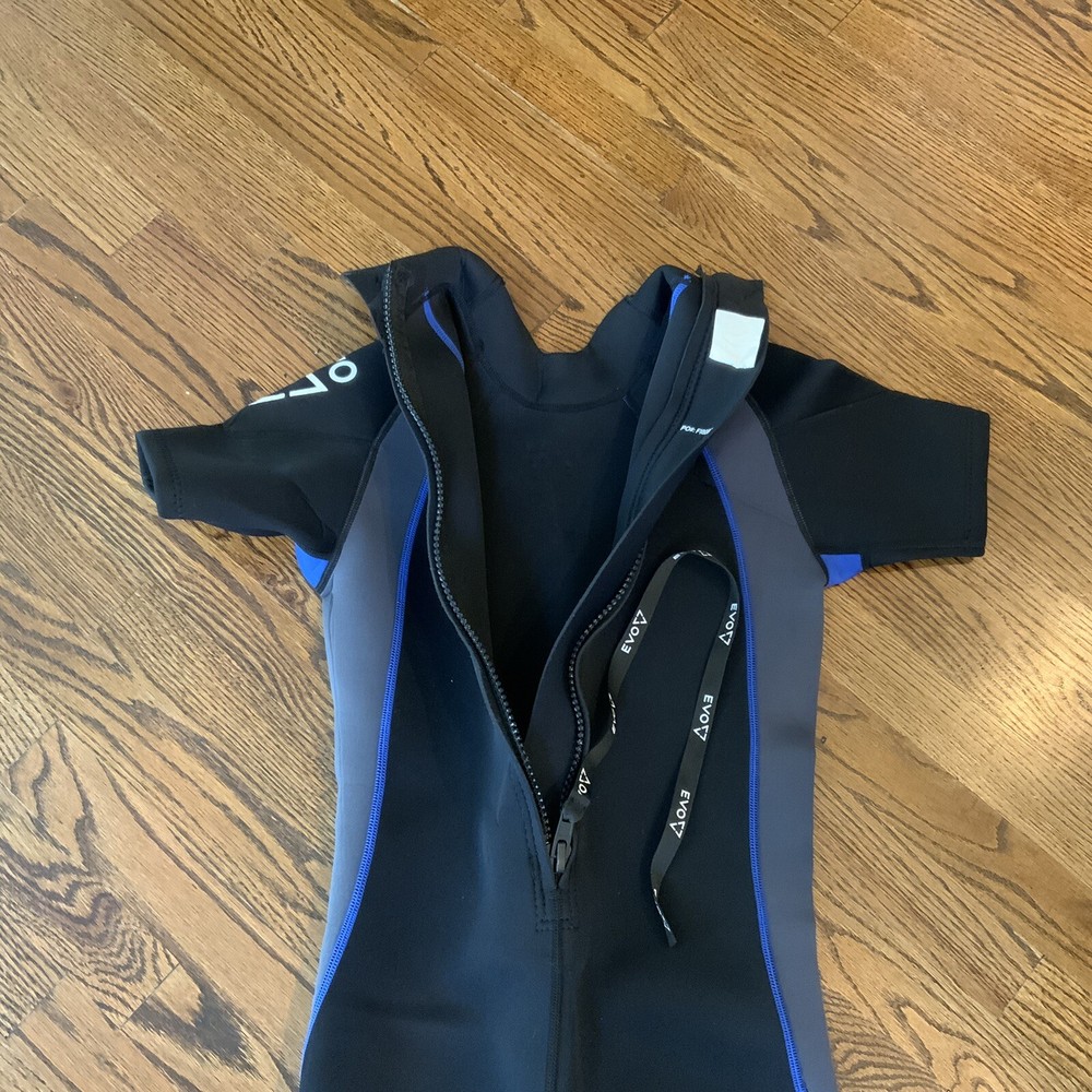 EVO 3mm Shorty Wetsuit Mens Small Black Back Closure EUC