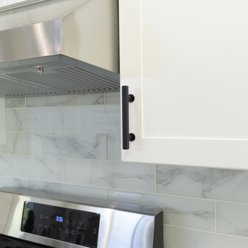 Black Square Modern Cabinet Handles Bar Pulls Kitchen Hardware Stainless Steel