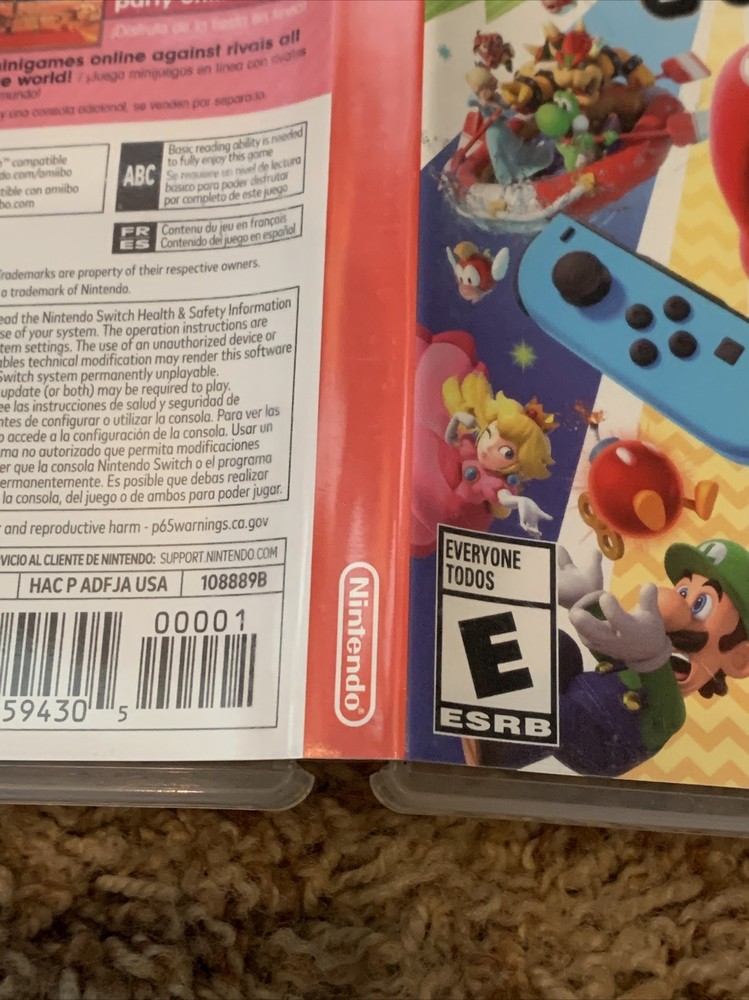 Empty Replacement Case & Artwork ONLY! Super Mario Party - Nintendo Switch