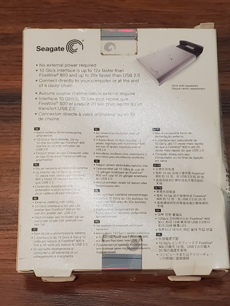 Seagate GoFlex Thunderbolt Adapter SRD0001 For Back Plus Portable Drives