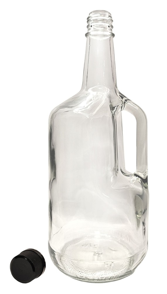 Home Brew Ohio 1.75 Liter Classic Handled Flint Liquor Bottle w 33mm Cap
