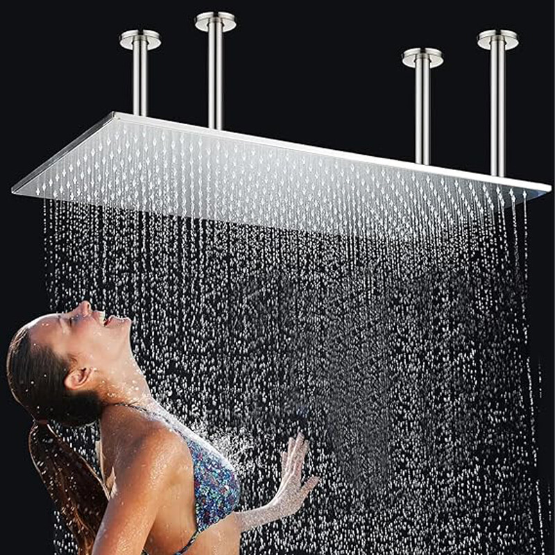 LED Rainfall 32x16" High Pressure Ceiling Mounted Large Overhead Top Shower Head