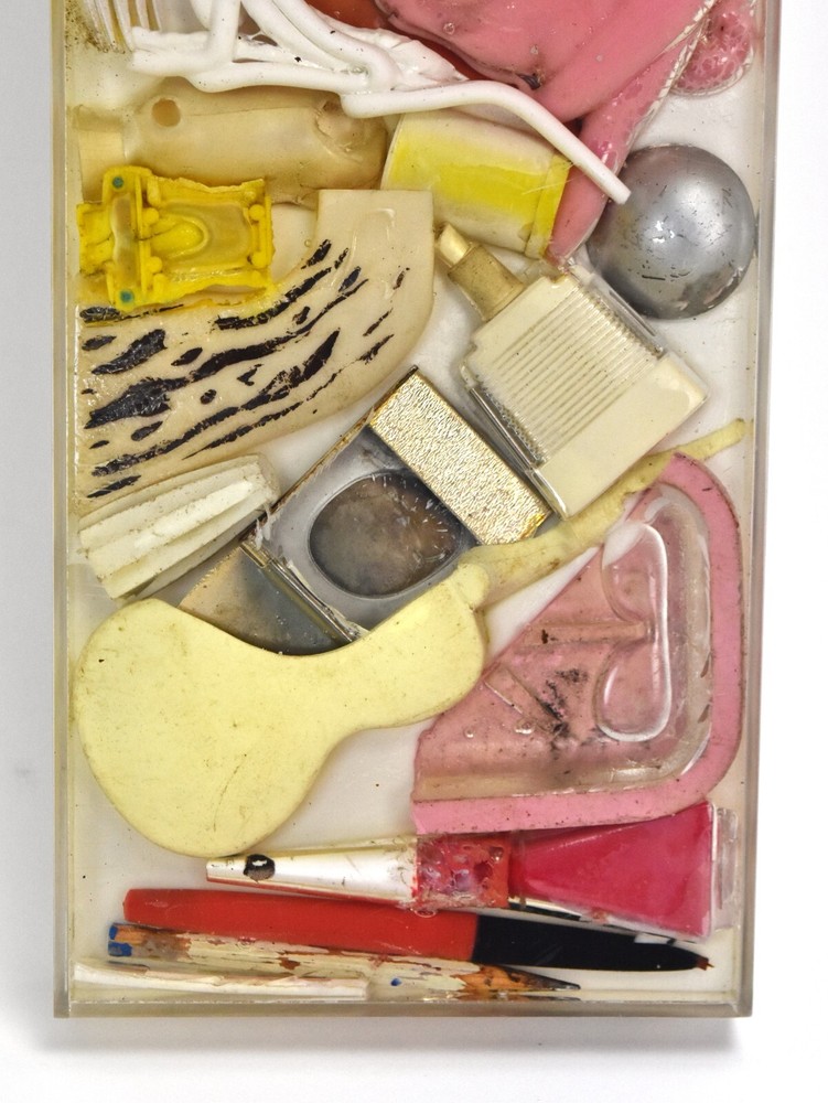 Arthur Secunda Mixed Media Collage Sculpture Found Objects in Resin “Earthquake”