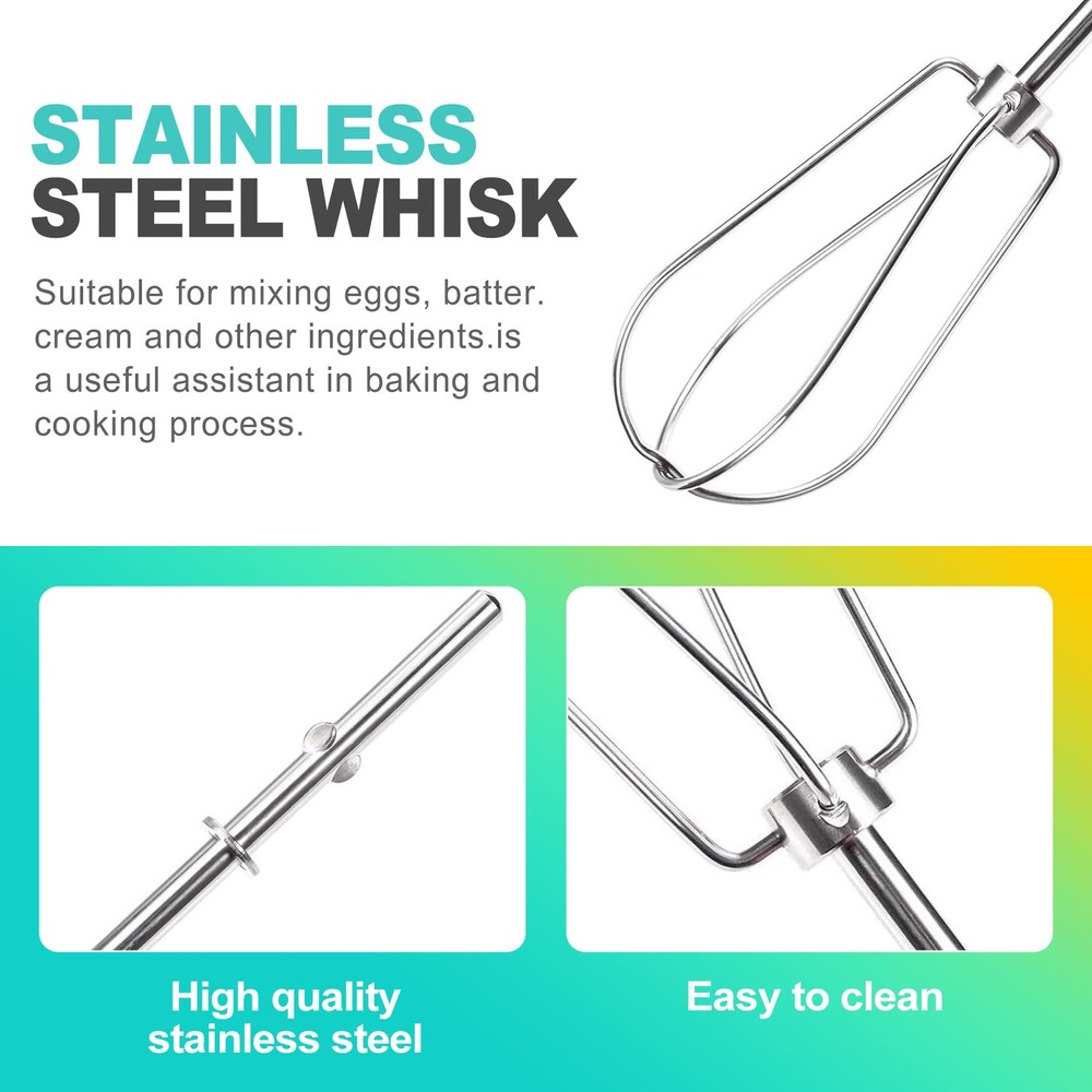 2 Pack Heavy Duty Stainless Steel Hand Mixer Beaters Replacement Attachments